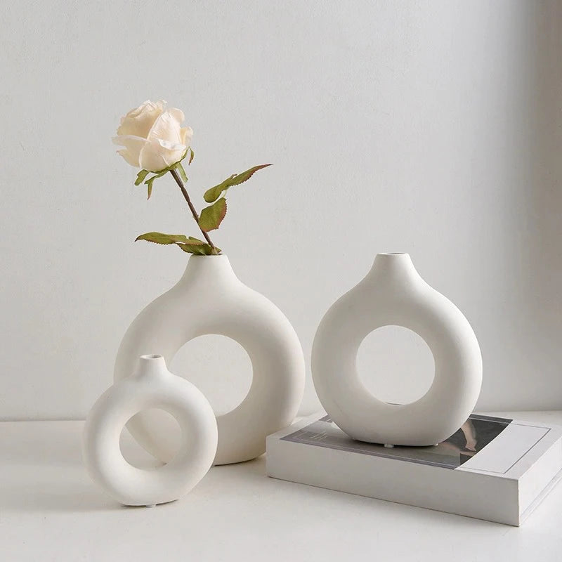 Imitation Ceramic White Vase