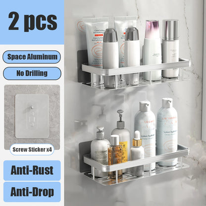 No Drill Bathroom Storage Rack