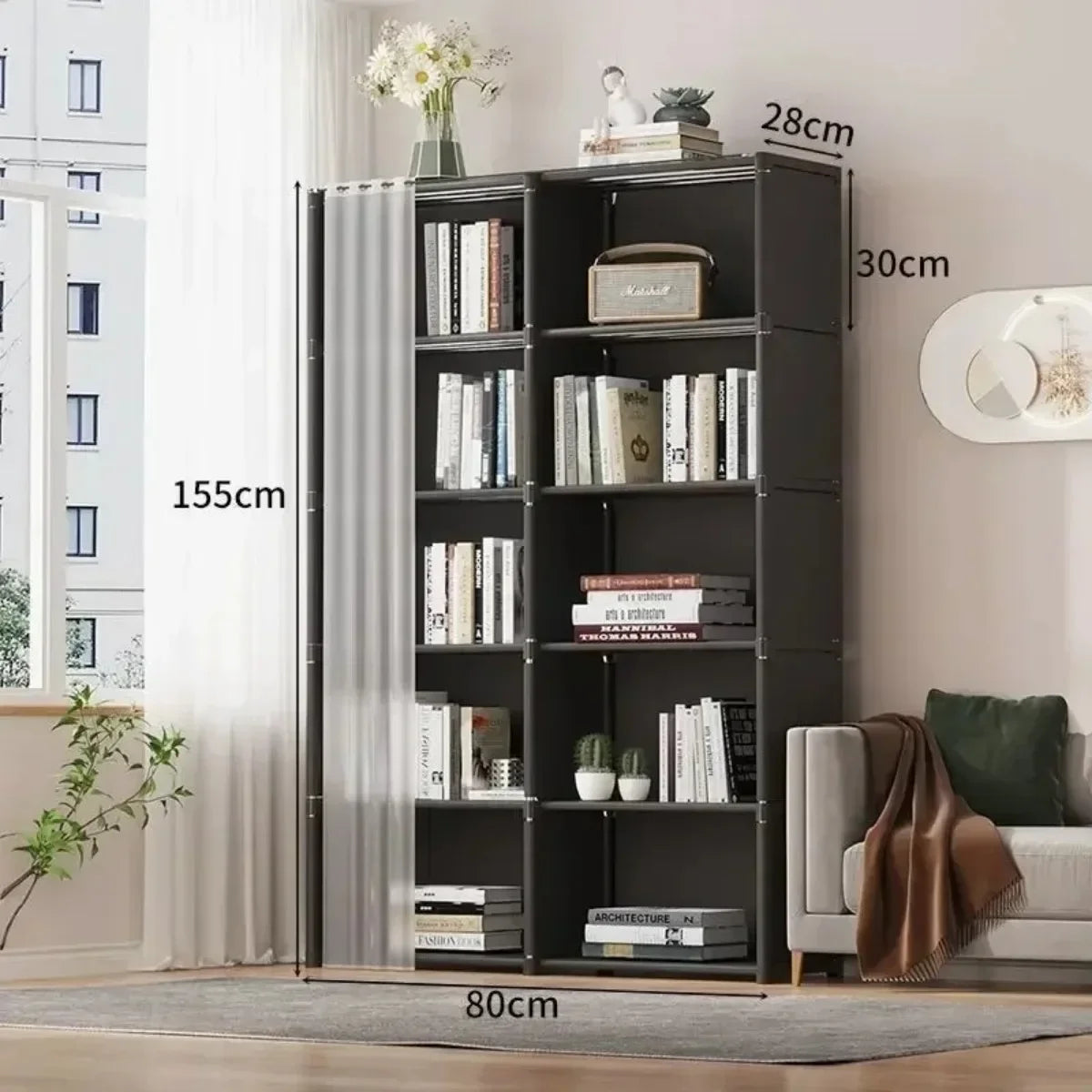 6/5 Layers Dustproof Wardrobe Storage Cabinet Bookshelf