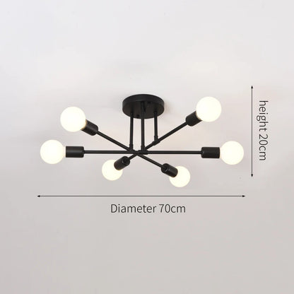 Retro Industrial 6-Head LED