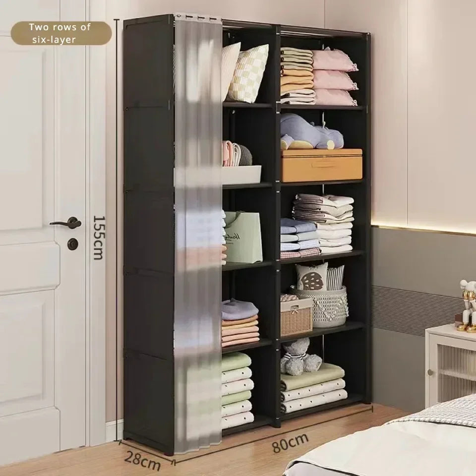 6/5 Layers Dustproof Wardrobe Storage Cabinet Bookshelf