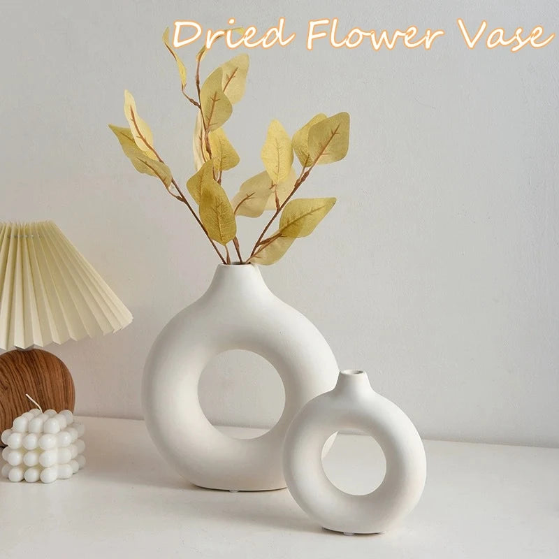 Imitation Ceramic White Vase