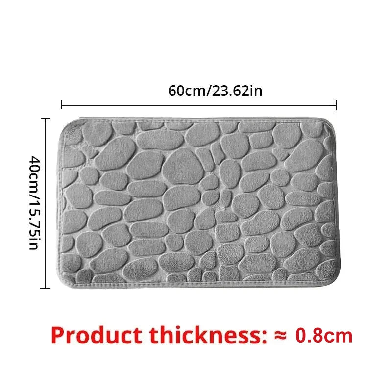 Embossed Fiber Carpet Anti-Slip Pebble Floor Mat