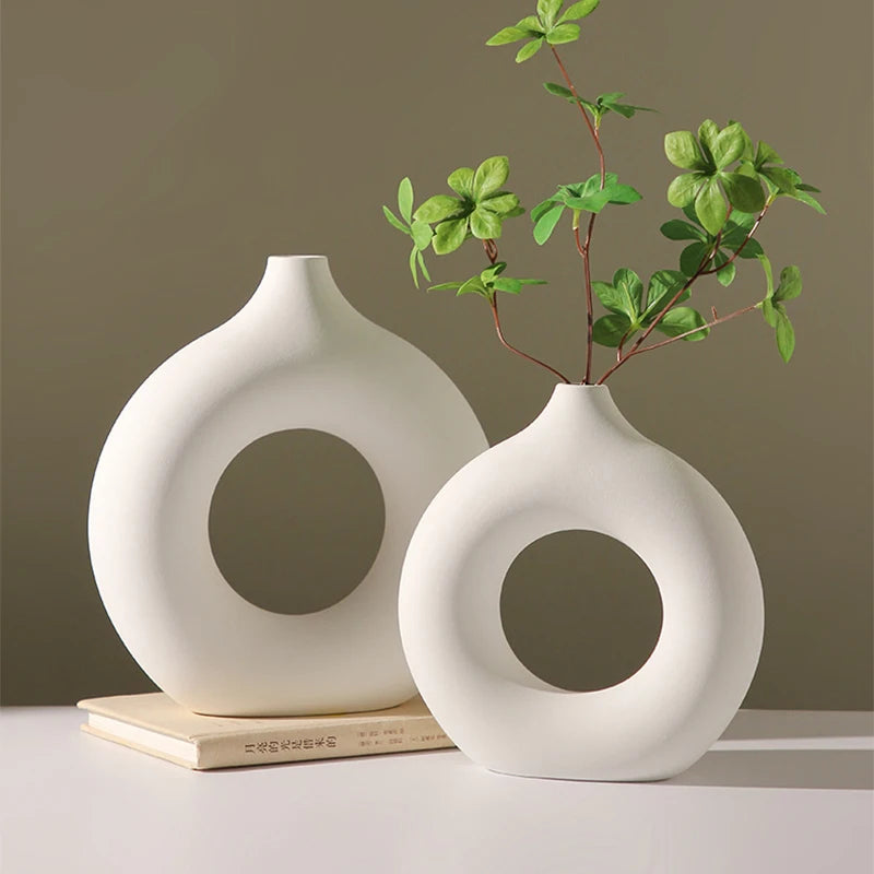 Imitation Ceramic White Vase