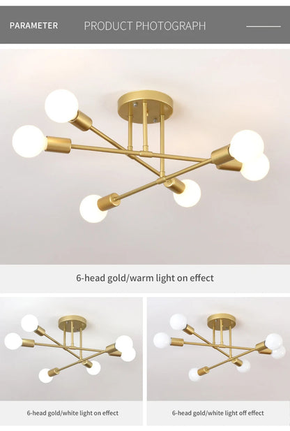 Retro Industrial 6-Head LED