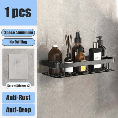 No Drill Bathroom Storage Rack