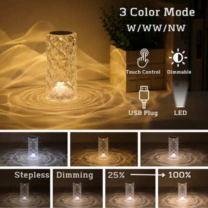 16 Colors Crystal Table Lamp