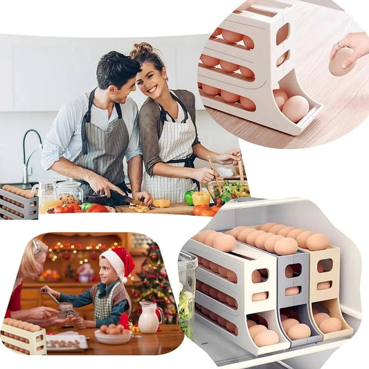 4-Tier Rolling Egg Storage Box