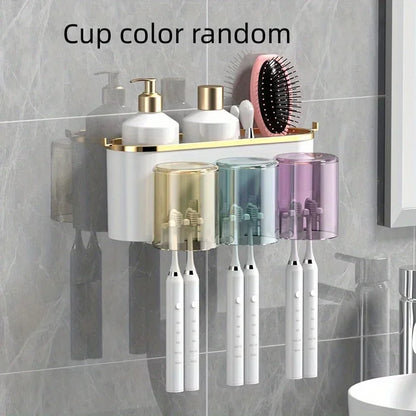 Toothbrush Holder with Squeezer Perforation-Free Shelf