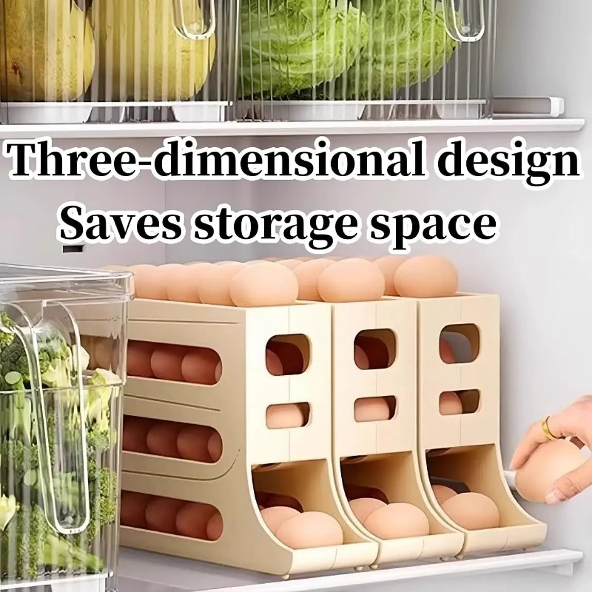 4-Tier Rolling Egg Storage Box