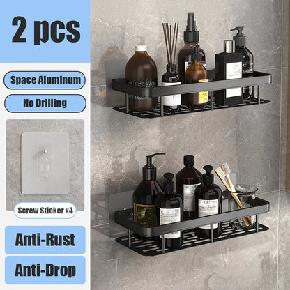 No Drill Bathroom Storage Rack