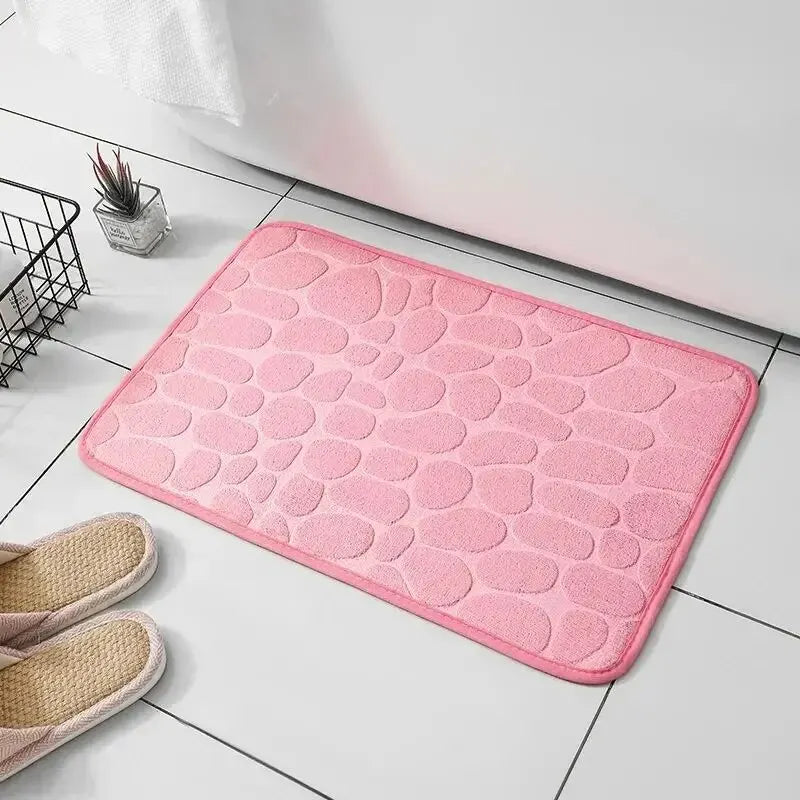 Embossed Fiber Carpet Anti-Slip Pebble Floor Mat