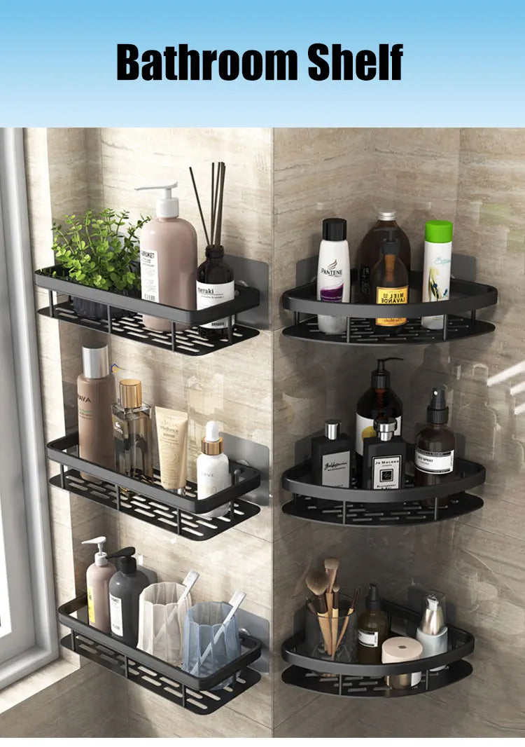 No Drill Bathroom Storage Rack