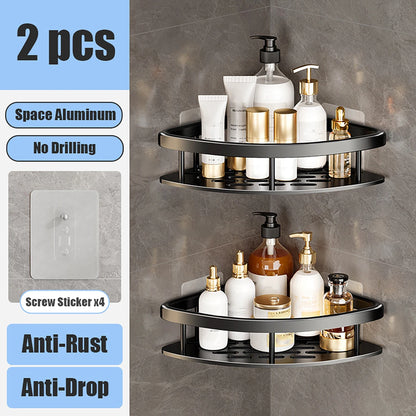 No Drill Bathroom Storage Rack