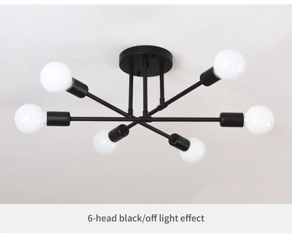 Retro Industrial 6-Head LED