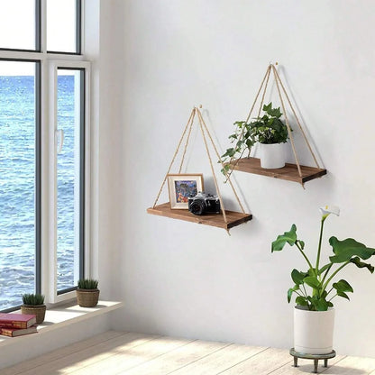 Wooden Swing Hanging Shelf