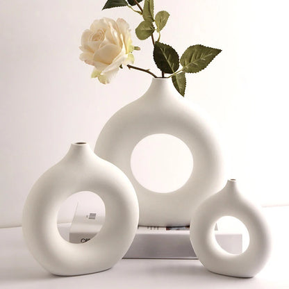 Imitation Ceramic White Vase