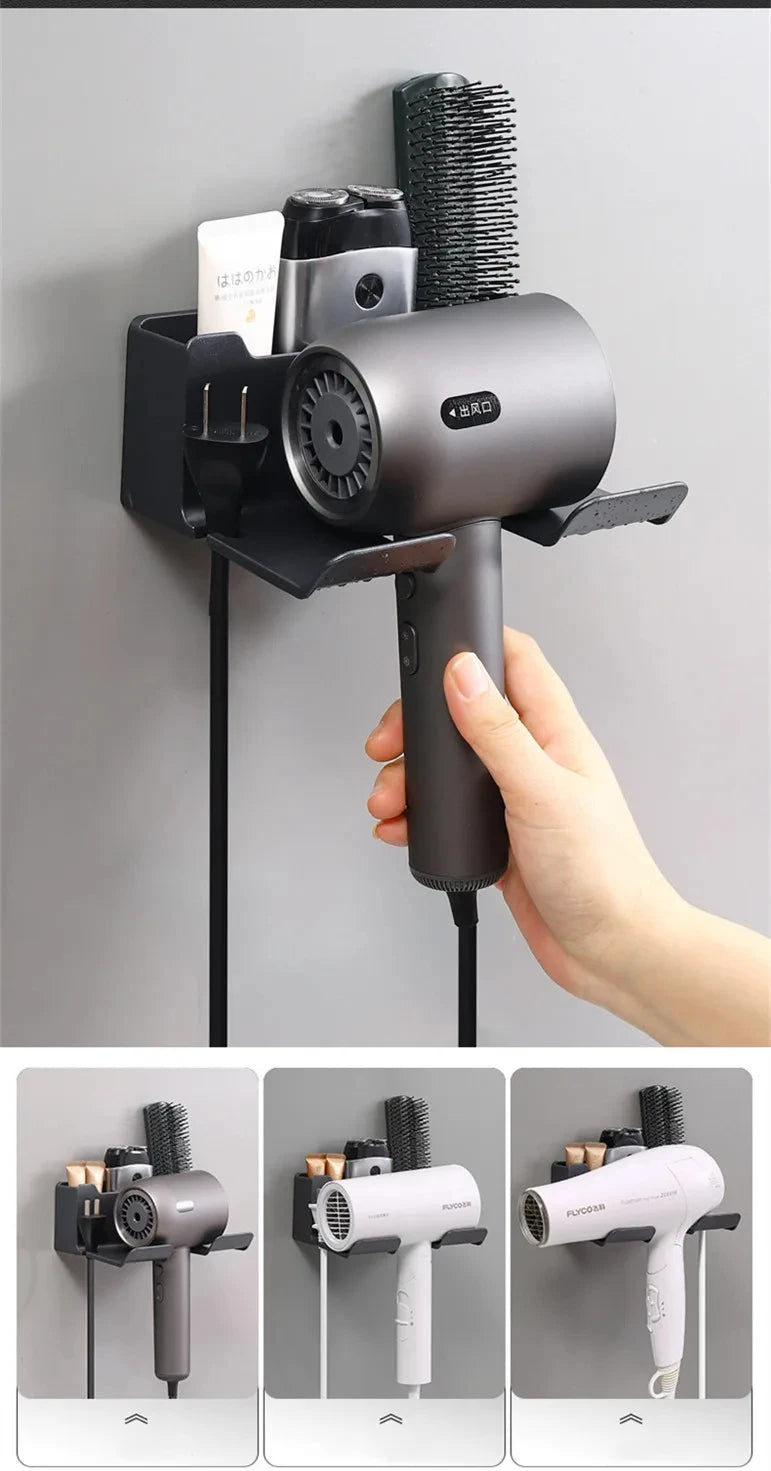 Wall-Mounted Hair Dryer Holder