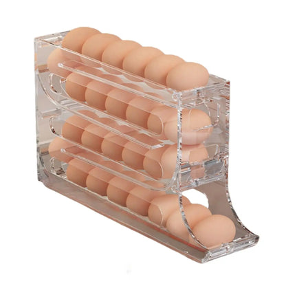 4-Tier Rolling Egg Storage Box