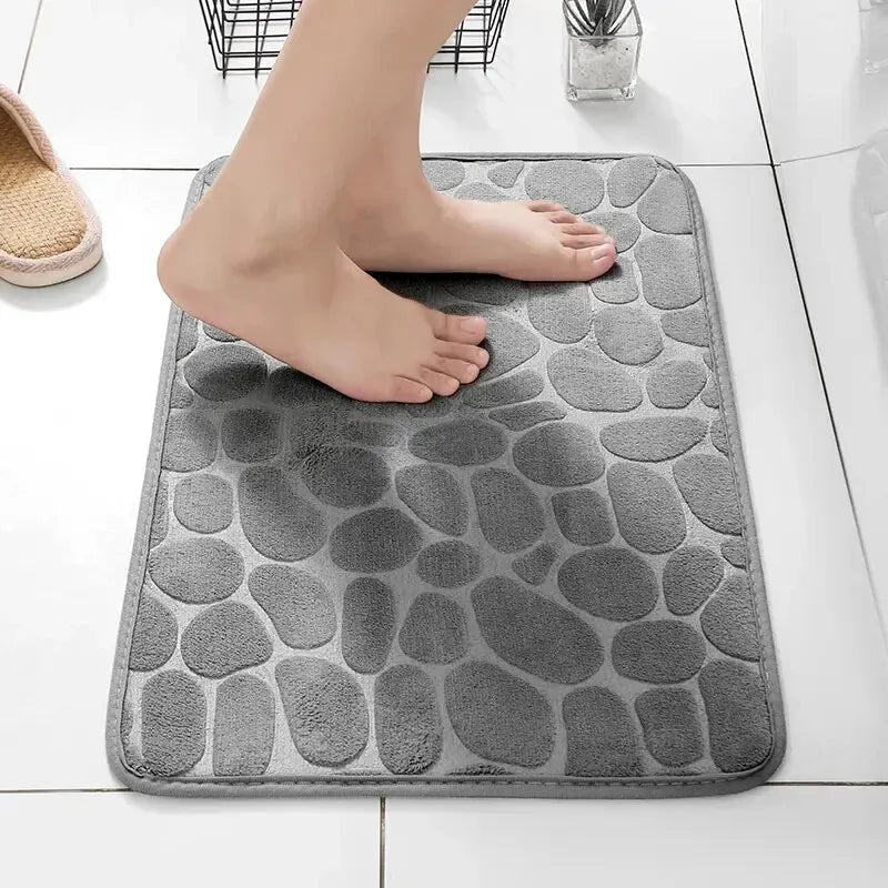 Embossed Fiber Carpet Anti-Slip Pebble Floor Mat