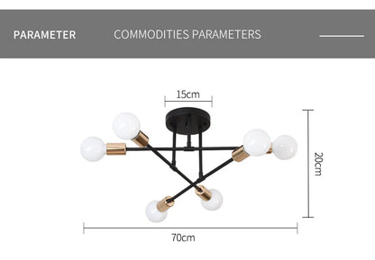 Retro Industrial 6-Head LED