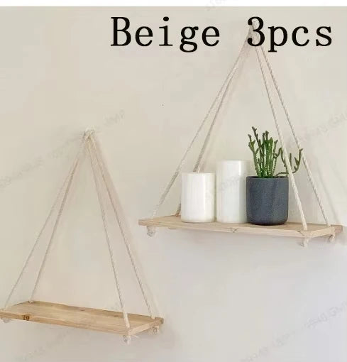 Wooden Swing Hanging Shelf