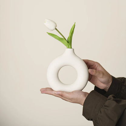 Imitation Ceramic White Vase