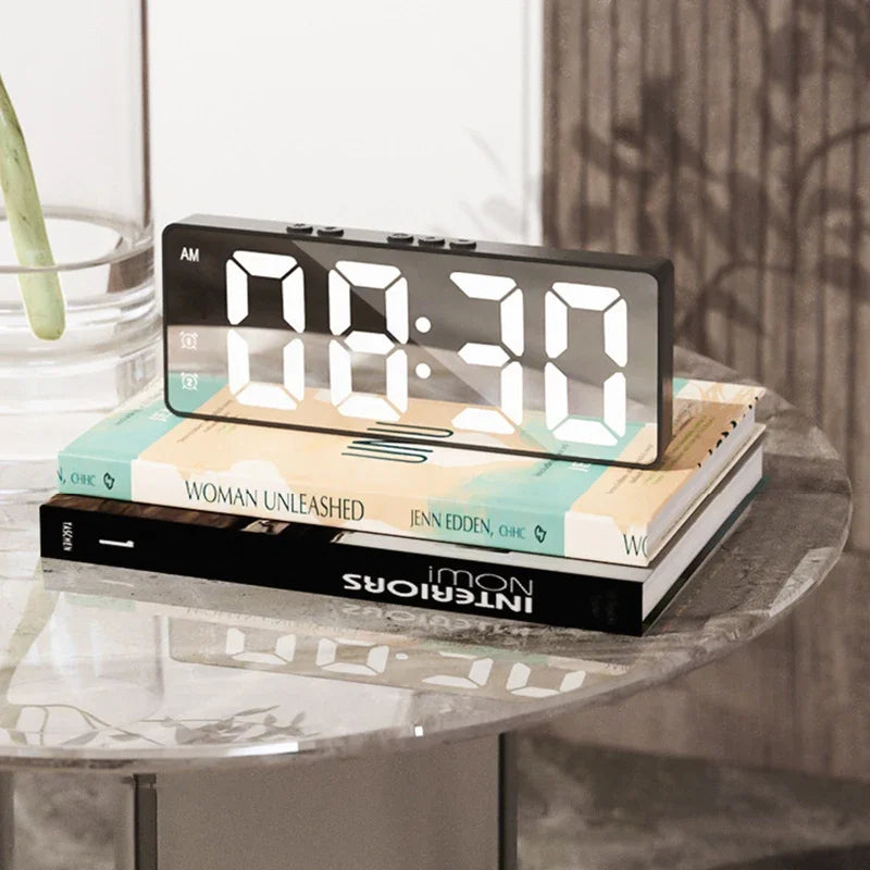 LED Mirror Table Clock