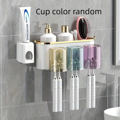 Toothbrush Holder with Squeezer Perforation-Free Shelf