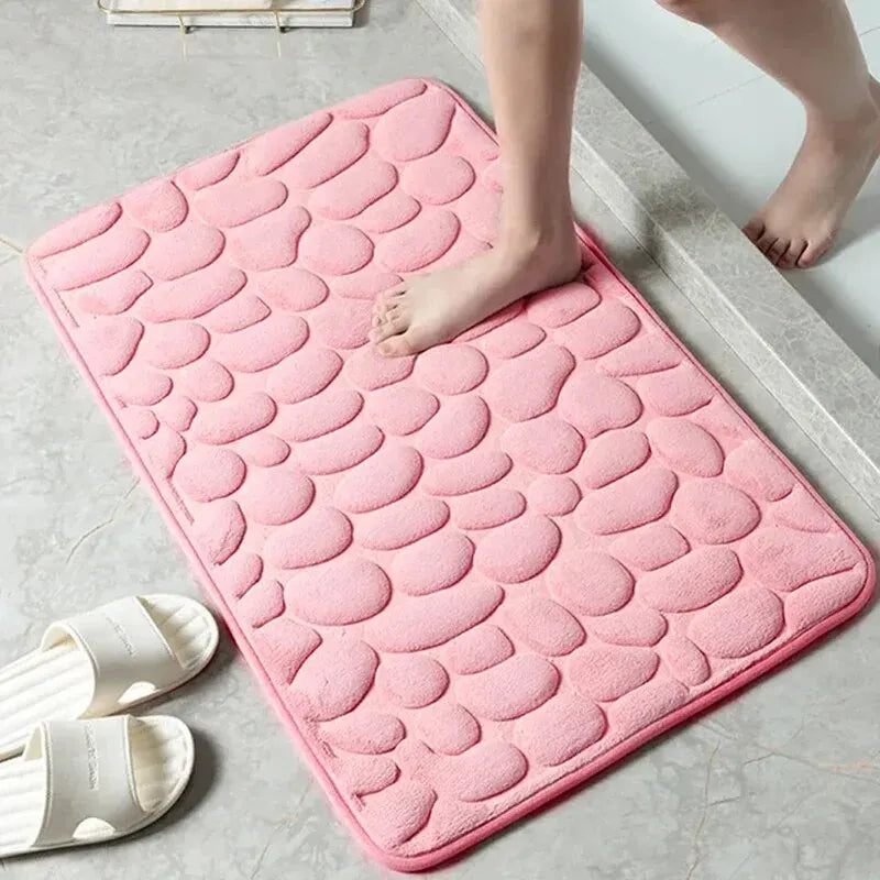 Embossed Fiber Carpet Anti-Slip Pebble Floor Mat