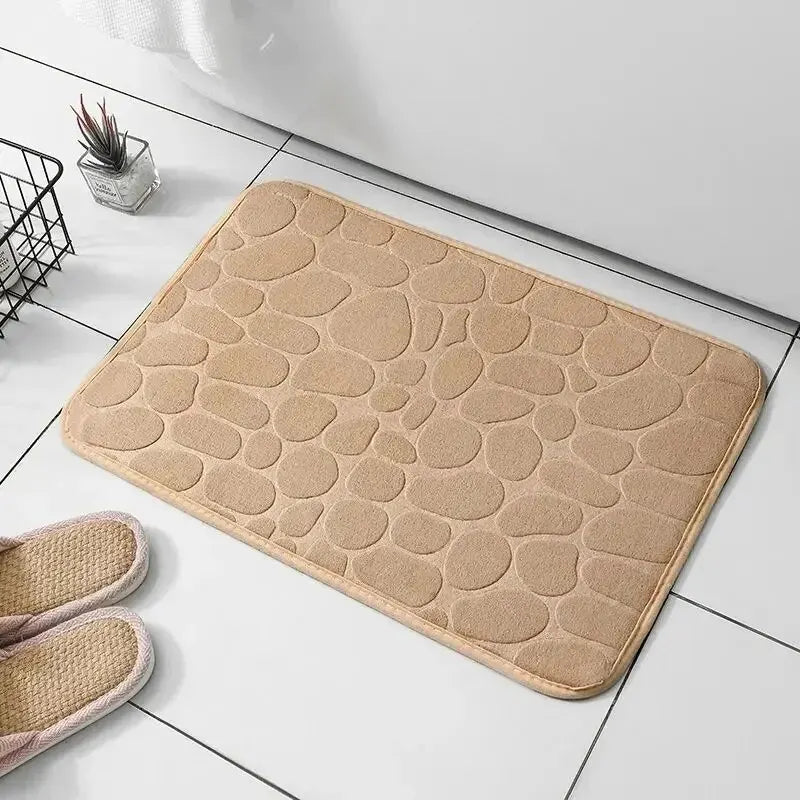 Embossed Fiber Carpet Anti-Slip Pebble Floor Mat