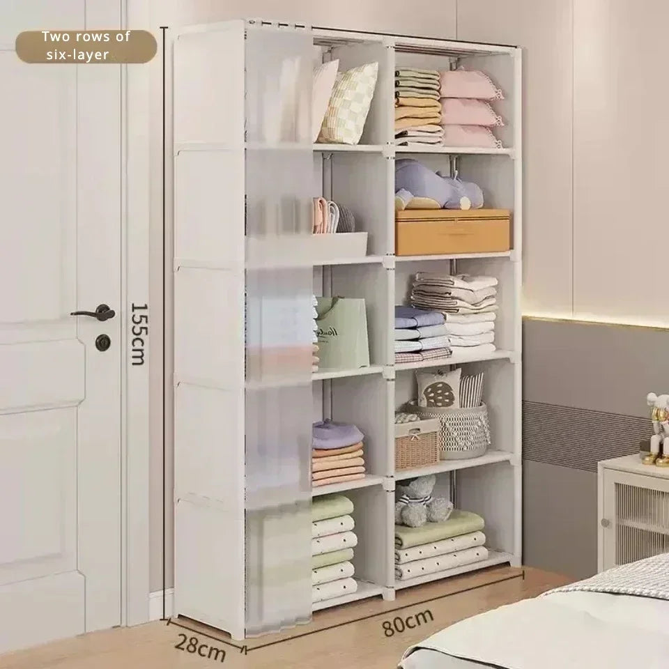 6/5 Layers Dustproof Wardrobe Storage Cabinet Bookshelf