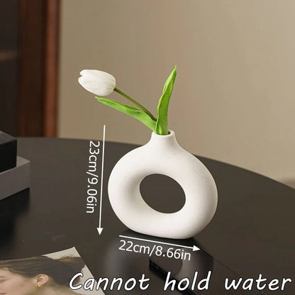 Imitation Ceramic White Vase