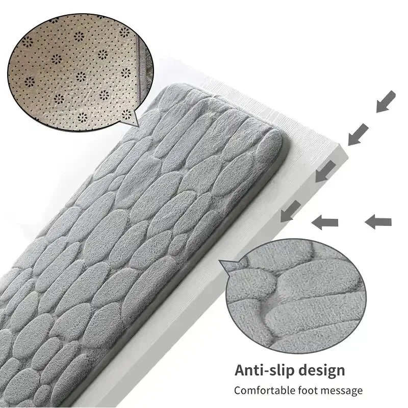 Embossed Fiber Carpet Anti-Slip Pebble Floor Mat