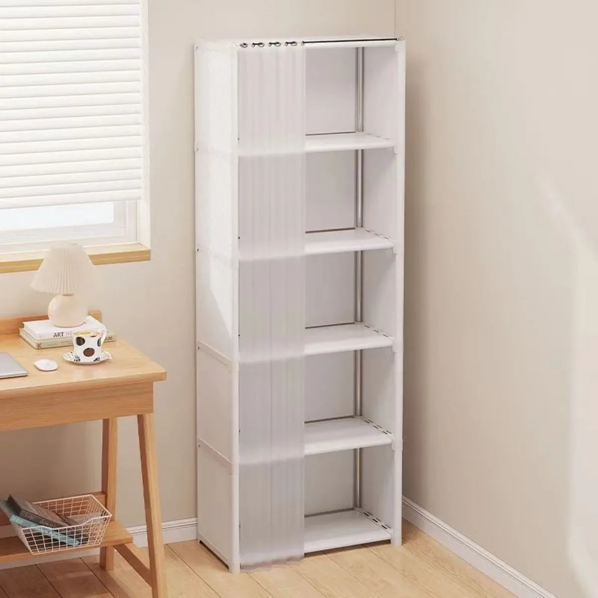 6/5 Layers Dustproof Wardrobe Storage Cabinet Bookshelf