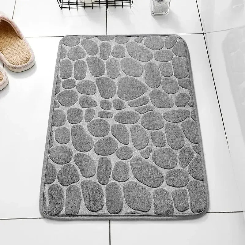 Embossed Fiber Carpet Anti-Slip Pebble Floor Mat