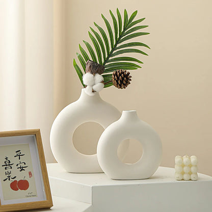 Imitation Ceramic White Vase