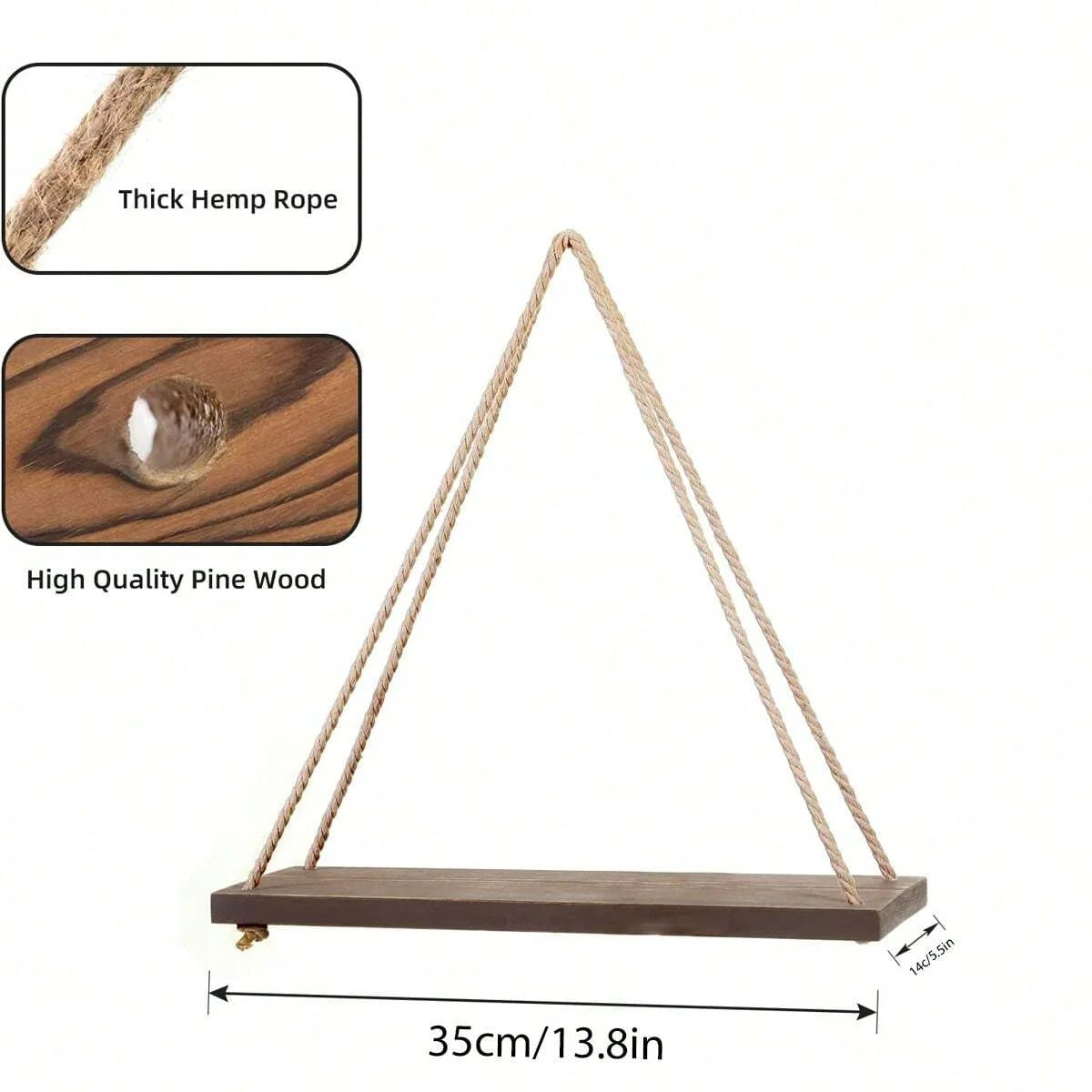 Wooden Swing Hanging Shelf